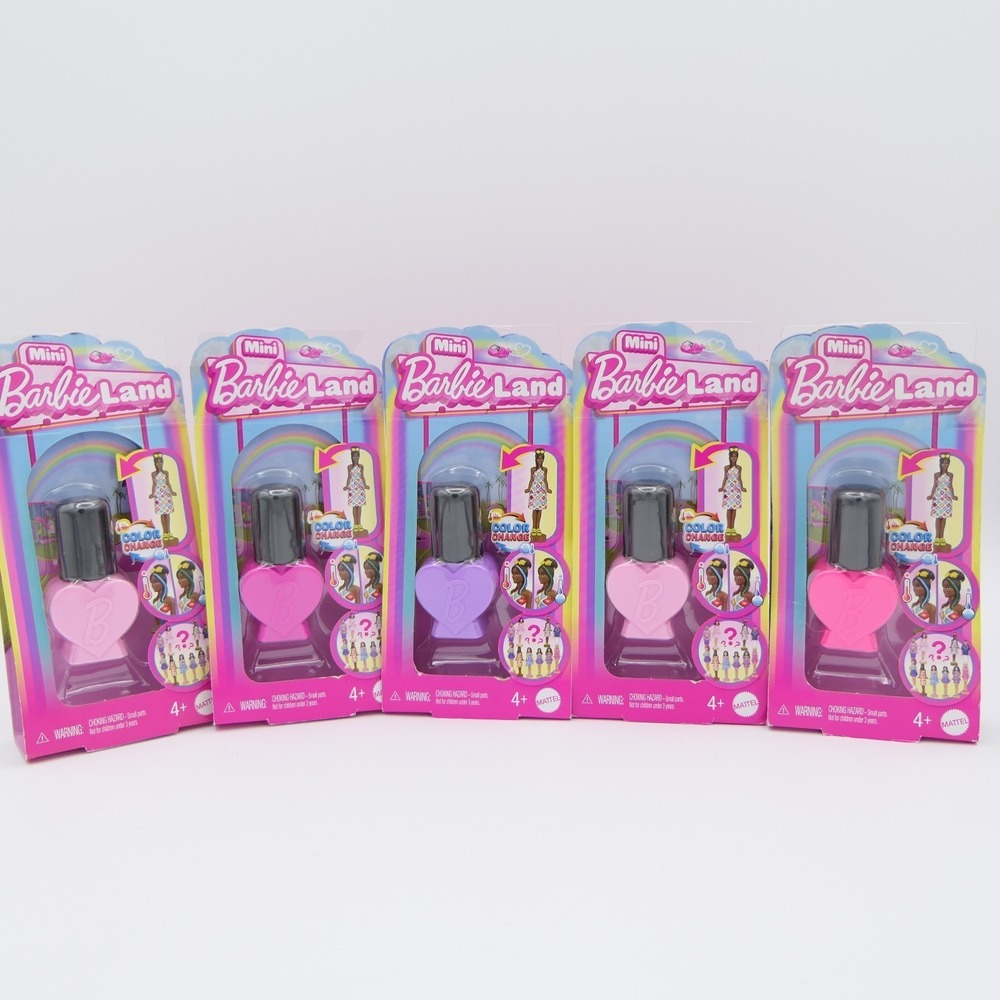 Mattel Mini Barbie Land Color Change Reveal Mini Doll 1.5" 5 Pack Blind Capsules